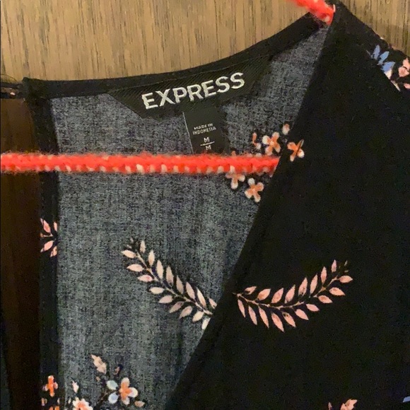 Express long sleeved romper with tie front. - Picture 2 of 4